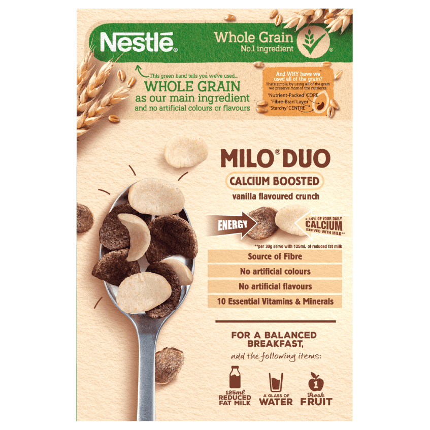 MILO DUO Cereal nutritions