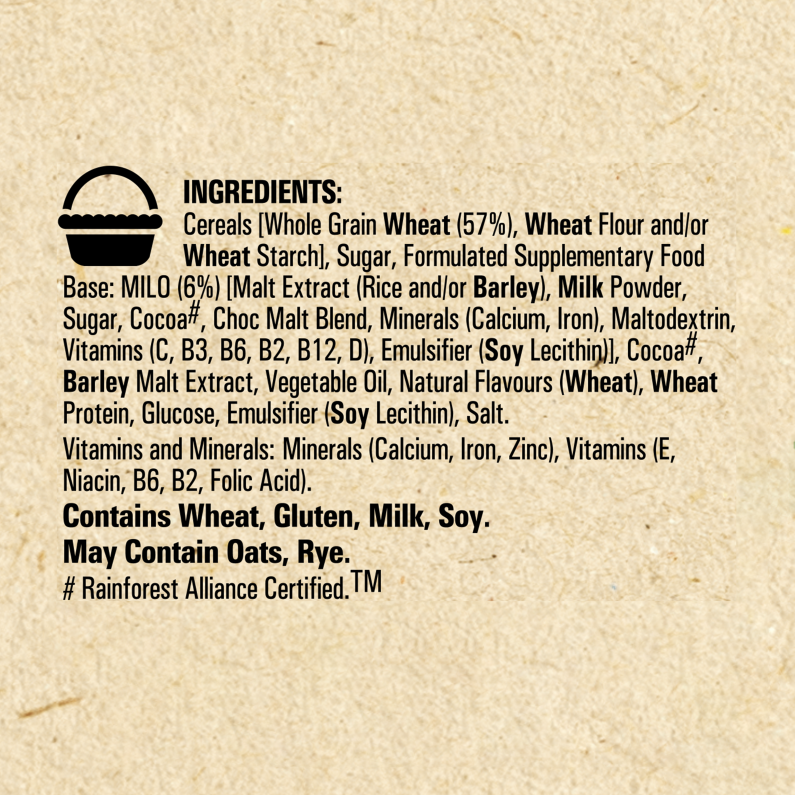 MILO® DUO CEREAL Ingredients & Allergens